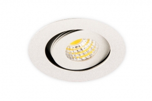 InbouwspotLED3WRondKantelbaarAluminiumDimbaarZilver