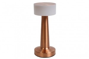 TafellampledLampametaalro9x9x21cmkoperwit1stukCountryfield-Decostar