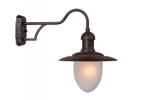 LucideARUBA-WandlampBinnenBuiten-25cm-1xE27-IP44-Roestbruin