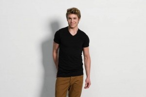 SlaterBasicFit2packT-shirtV-halsZwartL
