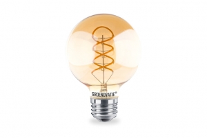 E27LEDFilamentGlobelampAmberSpiral4WExtraWarmWitDimbaar