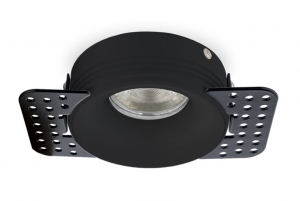 InbouwspotTrimlessRondGipsplaatGU10Fitting77mmZwart