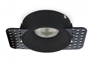 InbouwspotTrimlessRondGipsplaatGU10Fitting77mmZwart