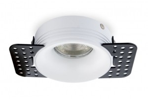 InbouwspotTrimlessRondGipsplaatGU10Fitting77mmWit