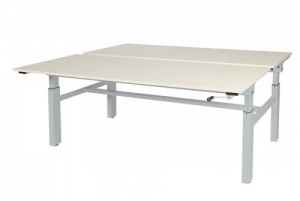 OthelloDuowerkplekhoogteverstelbaar62-85cmdmvslingermet180x8080cmlindbergeiken20mmbladenenaluminiumRAL9006H-frame