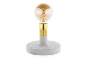 TafellampBetonE27FittingGrijsGoud18x24cm