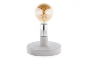 TafellampBetonE27FittingGrijsChroom18x24cm