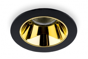 InbouwspotRondKantelbaar85mmZwartGoud