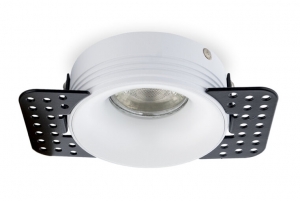 InbouwspotTrimlessRondGipsplaatGU10Fitting77mmWit