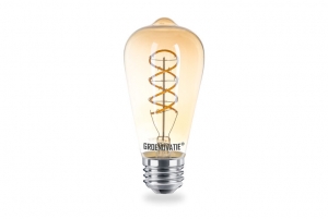 E27LEDFilamentRustikaST64AmberSpiral6WExtraWarmWitDimbaar
