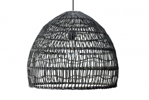 RotanRietenHanglampHandgemaaktZwart60cm
