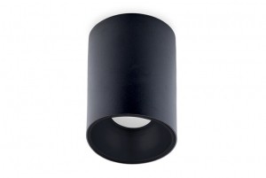 OpbouwspotRondVastGU10FittingMatZwart