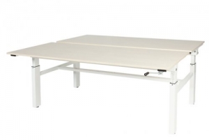 OthelloDuowerkplekhoogteverstelbaar62-85cmdmvslingermet180x8080cmlindbergeiken20mmbladenenwitRAL9010H-frame