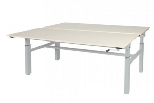 OthelloDuowerkplekhoogteverstelbaar62-85cmdmvslingermet180x8080cmlindbergeiken20mmbladenenaluminiumRAL9006H-frame