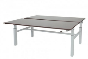 OthelloDuowerkplekhoogteverstelbaar62-85cmdmvslingermet180x8080cmwengedonker20mmbladenenaluminiumRAL9006H-frame