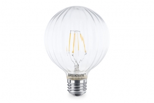 E27LEDFilamentGeribbeldGlobelamp4WWarmWitDimbaar