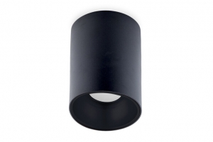 OpbouwspotRondVastGU10FittingMatZwart