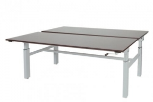 OthelloDuowerkplekhoogteverstelbaar62-85cmdmvslingermet180x8080cmwengedonker20mmbladenenaluminiumRAL9006H-frame