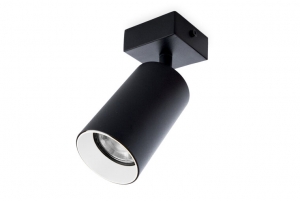 PlafondspotRondKantelbaarGU10FittingMatZwartWit