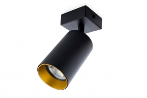 PlafondspotRondKantelbaarGU10FittingMatZwartGoud