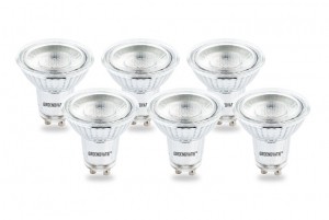 GU10LEDSpotCOBGlas1WWarmWit6-Pack
