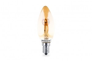 E14LEDFilamentKaarslampGoud4WSpiralExtraWarmWitDimbaar