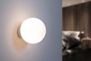 GlazenWandlampGeribbeldRondE27Fitting230mmMatWit