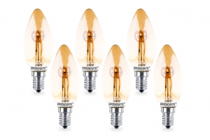 E14LEDFilamentKaarslampGoud4WSpiralExtraWarmWitDimbaar6-Pack