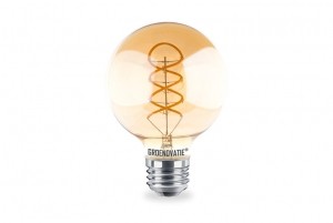 E27LEDFilamentGlobelampAmberSpiral4WExtraWarmWitDimbaar