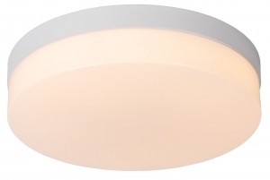 LucideBISKIT-PlafonnireBadkamer-28cm-LED-1x18W2700K-IP44-Bewegingssensor-Wit