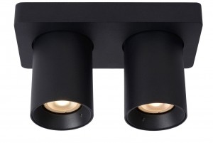 LucideNIGEL-Plafondspot-LEDDimtowarm-GU10-2x5W2200K3000K-Zwart