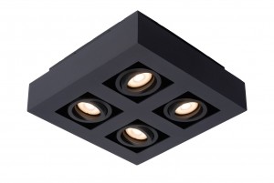 LucideXIRAX-Plafondspot-LEDDimtowarm-GU10-4x5W2200K3000K-Zwart