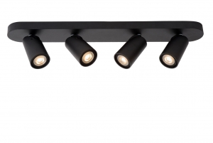 LucideXYRUS-Plafondspot-LEDDimtowarm-GU10-4x5W2200K3000K-Zwart