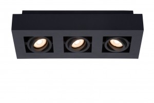 LucideXIRAX-Plafondspot-LEDDimtowarm-GU10-3x5W2200K3000K-Zwart