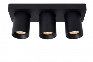 LucideNIGEL-Plafondspot-LEDDimtowarm-GU10-3x5W2200K3000K-Zwart
