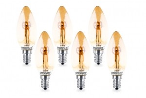 E14LEDFilamentKaarslampGoud4WSpiralExtraWarmWitDimbaar6-Pack