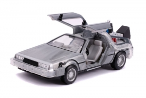 BacktotheFutureIIHollywoodRidesDiecastModel124DeLoreanTimeMachine