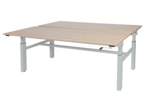 OthelloDuowerkplekhoogteverstelbaar62-85cmdmvslingermet180x8080cmkersenlicht20mmbladenenaluminiumRAL9006H-frame