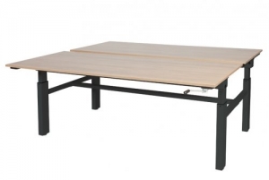 OthelloDuowerkplekhoogteverstelbaar62-85cmdmvslingermet180x8080cmkersenlicht20mmbladenenzwartRAL9011H-frame