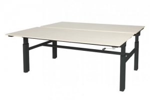 OthelloDuowerkplekhoogteverstelbaar62-85cmdmvslingermet180x8080cmlindbergeiken20mmbladenenzwartRAL9011H-frame
