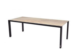 GoaTafelframeAntraciteMetHPLTafelbladTeakPattern220x95cm4SO-4so