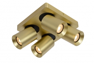 LucideNIGEL-Plafondspot-LEDDimtowarm-GU10-4x5W2200K3000K-MatGoudMessing