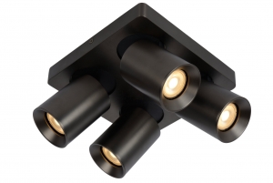 LucideNIGEL-Plafondspot-LEDDimtowarm-GU10-4x5W2200K3000K-Antraciet