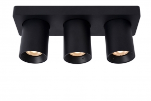 LucideNIGEL-Plafondspot-LEDDimtowarm-GU10-3x5W2200K3000K-Zwart
