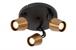 LucideEMILE-Plafondspot-23cm-3xGU10-MatGoudMessing