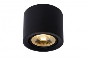 LucideFEDLER-Plafondspot-12cm-LEDDimtowarm-GU10ES111-1x12W2200K3000K-Zwart