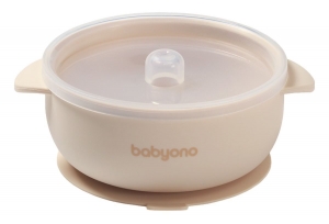 BabyOnoBeigeSiliconenKommetjemetZuignapDeksel