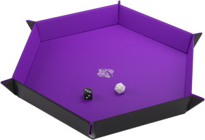 DiceTrayMagneticHexagonal-ZwartPaars