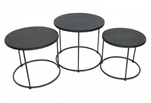 FitzLivingSalontafels-Rondebijzettafels-Bijzettafels-3Stuks-Zwart