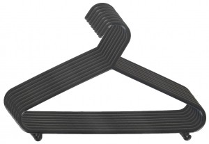 BiecoKledinghangersKunststofZwart8stuks04014150